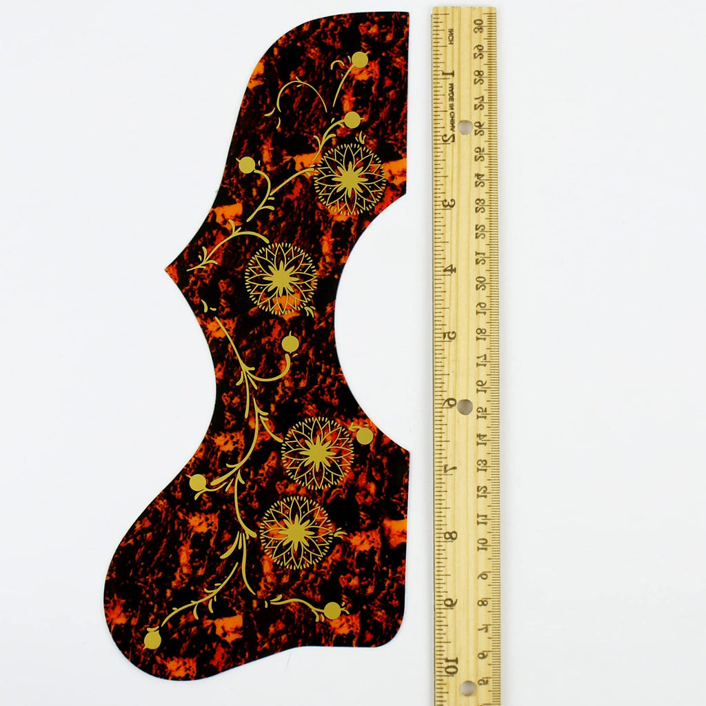 (220J04) Left-handed Style Acoustic Guitar Pickguard, Tortoise brown