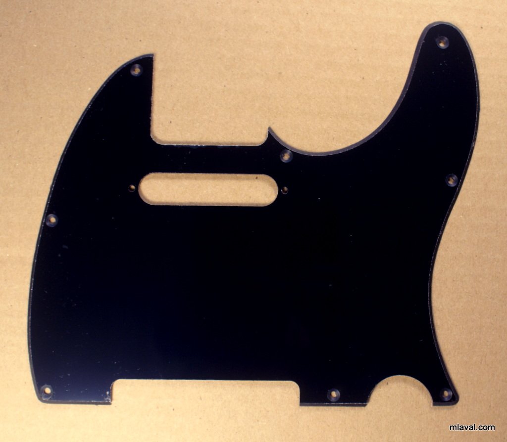 (A80)Custom Single Ply Guitar Pickguard Fits Tele Standard, BLACK