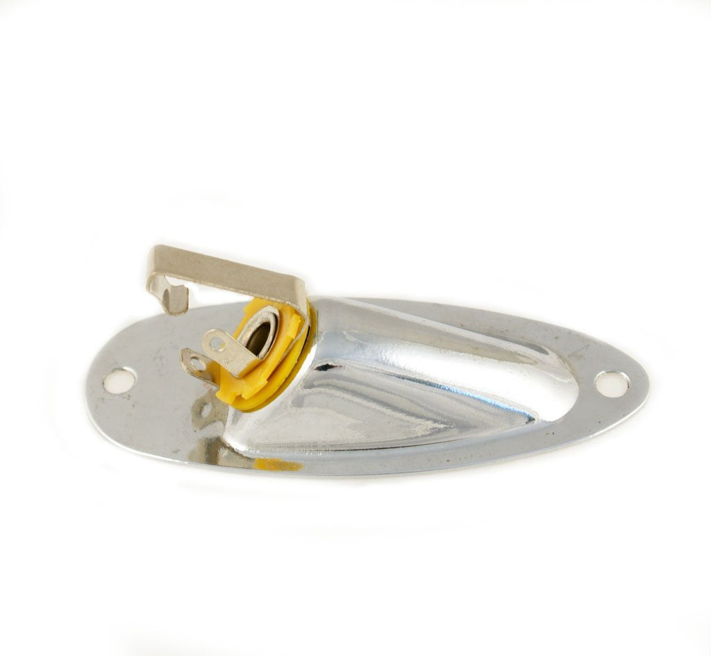 (A28) Output Jack Cup Plate Socket for Strat Guitar, Chrome