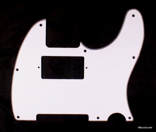 (A47) Guitar Pickguard For Tele with Humbucker cut out style ,3ply White
