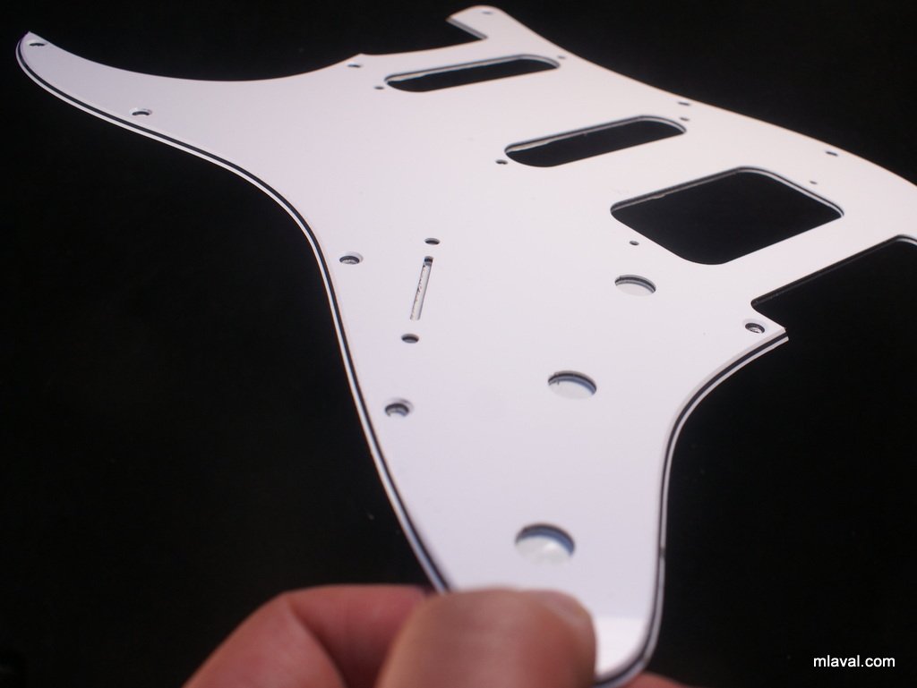 Custom 3 Ply Left Handed Guitar Pickguard For Strat HSS, WHITE(C18)