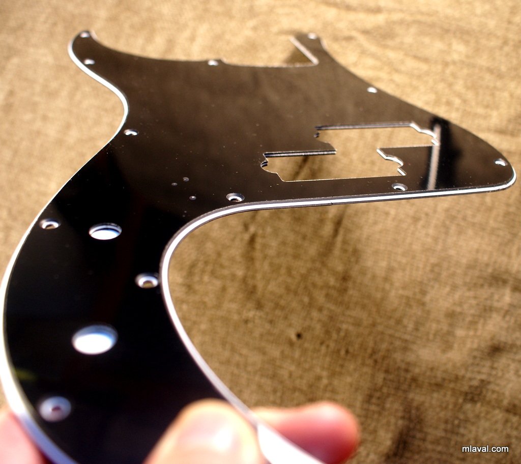Custom 3 Ply LEFT-HANDED Precision Bass PB Guitar Pickguard 13 Hole -BLACK (C23)