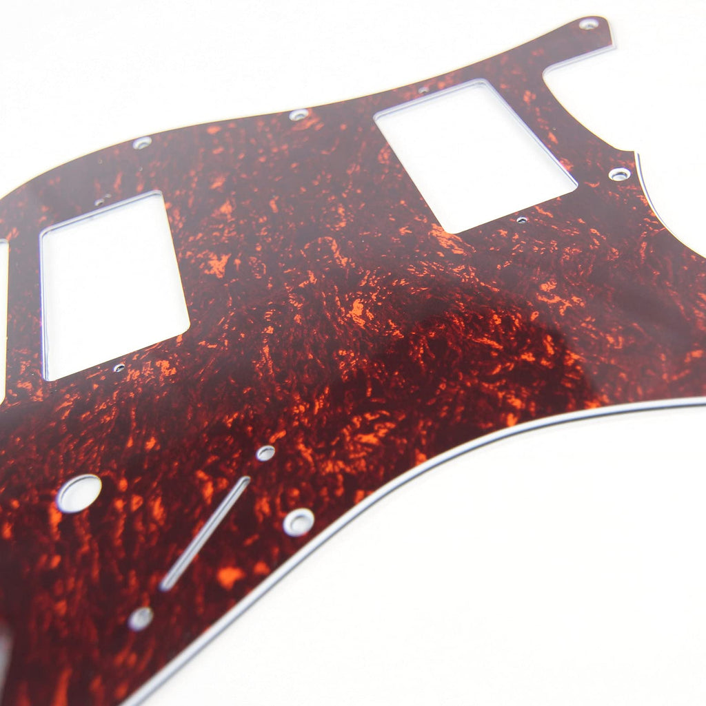 Custom Guitar Pickguard For Strat HH 2-pot Layout, 4ply Red Tortoise