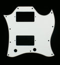 3 Ply Pickguard Fits SG Standard Guitar (Full Face) - WHITE