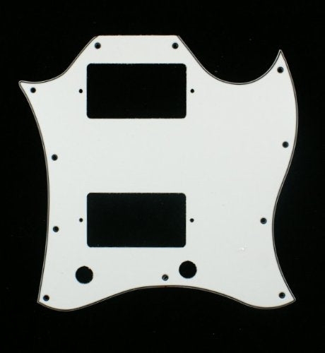 3 Ply Pickguard Fits SG Standard Guitar (Full Face) - WHITE