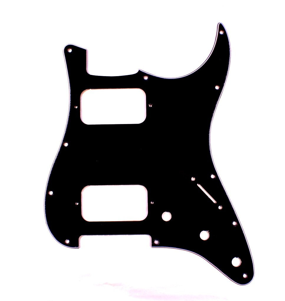 (B34) Custom 3 Ply Guitar Pickguard For Strat H-H, HH, BLACK