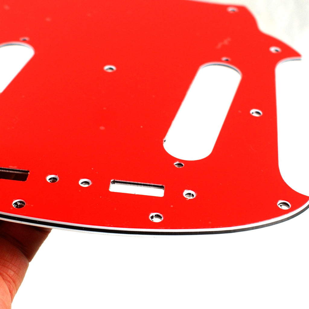 (E67) Custom Guitar Pickguard Fits Mustang Classic Series,4Ply Red