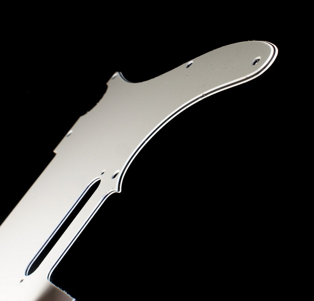 (A87) Custom 3 Ply Left Handed Guitar Pickguard Fits Fender Tele Standard, White