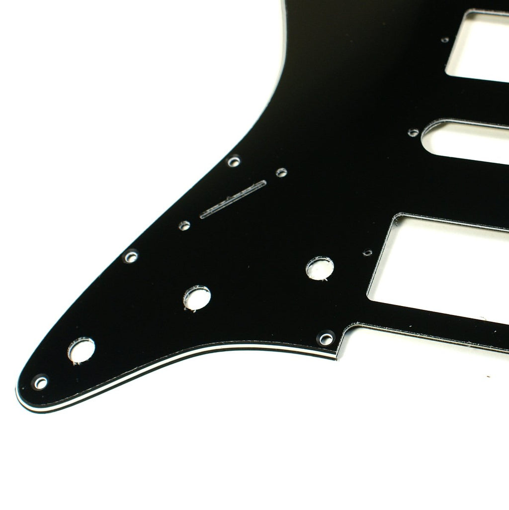 (D42) Left Handed Strat HSH Layout Style Guitar Pickguard,3ply Black