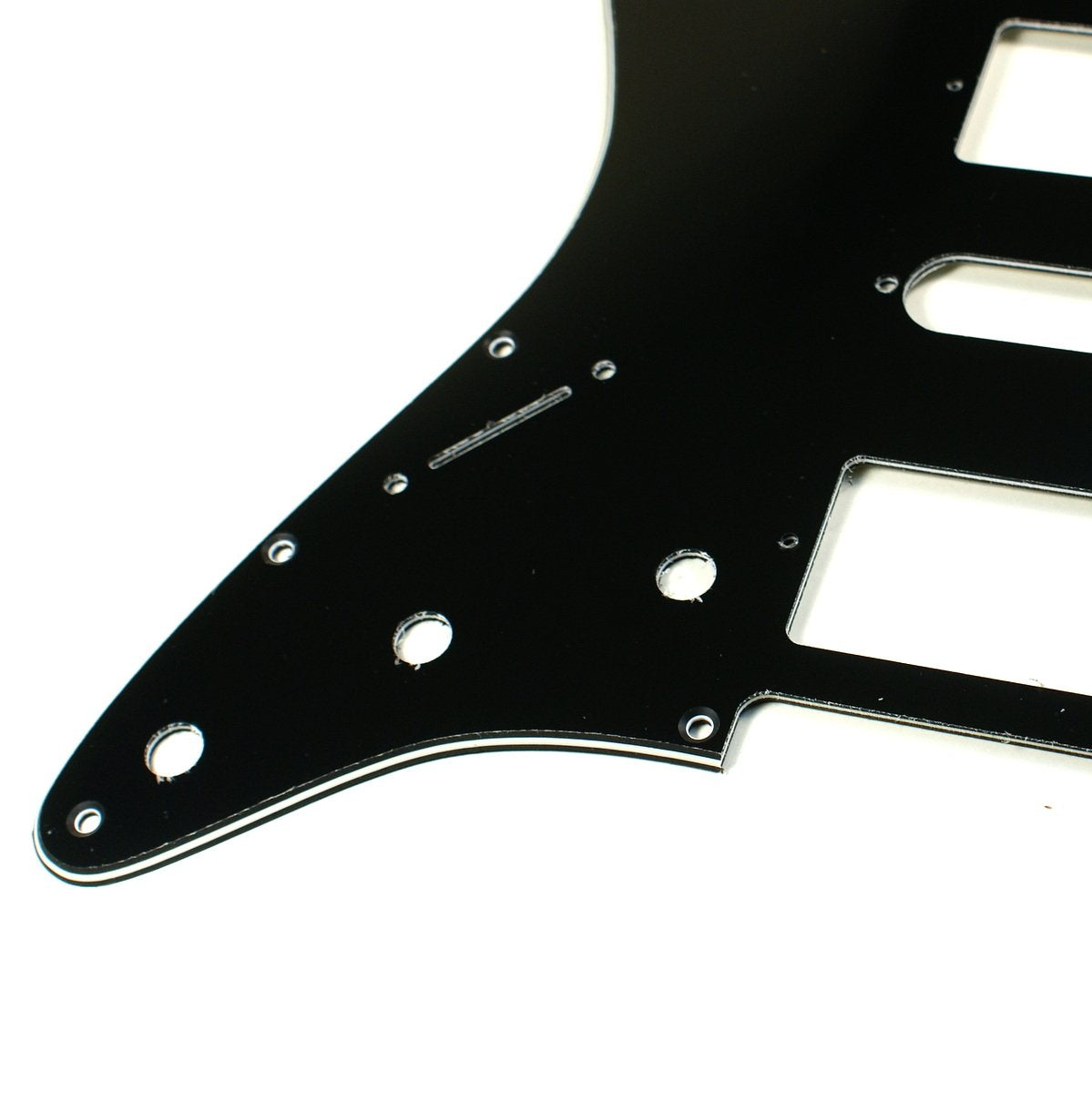 (D42) Left Handed Strat HSH Layout Style Guitar Pickguard,3ply Black