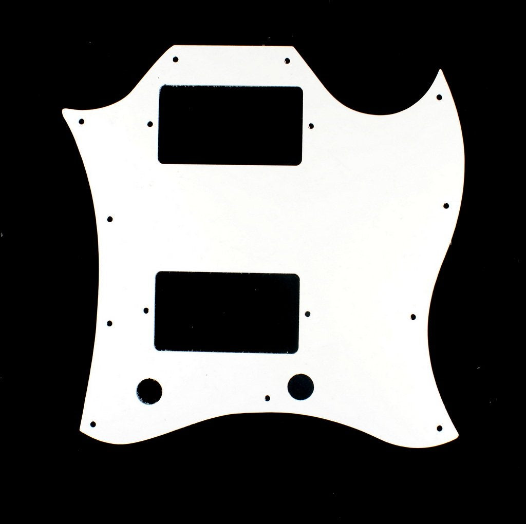 3 Ply Pickguard Fits Left Handed SG Standard Guitar -Full Face -WHITE (A82)