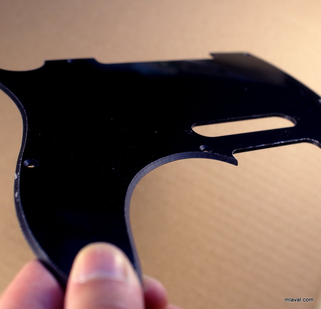 (A80)Custom Single Ply Guitar Pickguard Fits Tele Standard, BLACK