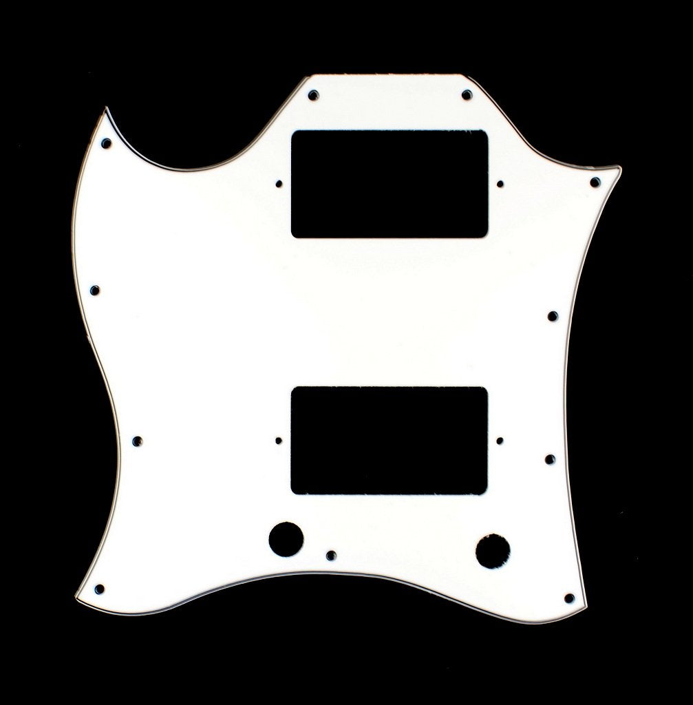 3 Ply Pickguard Fits Left Handed SG Standard Guitar -Full Face -WHITE (A82)