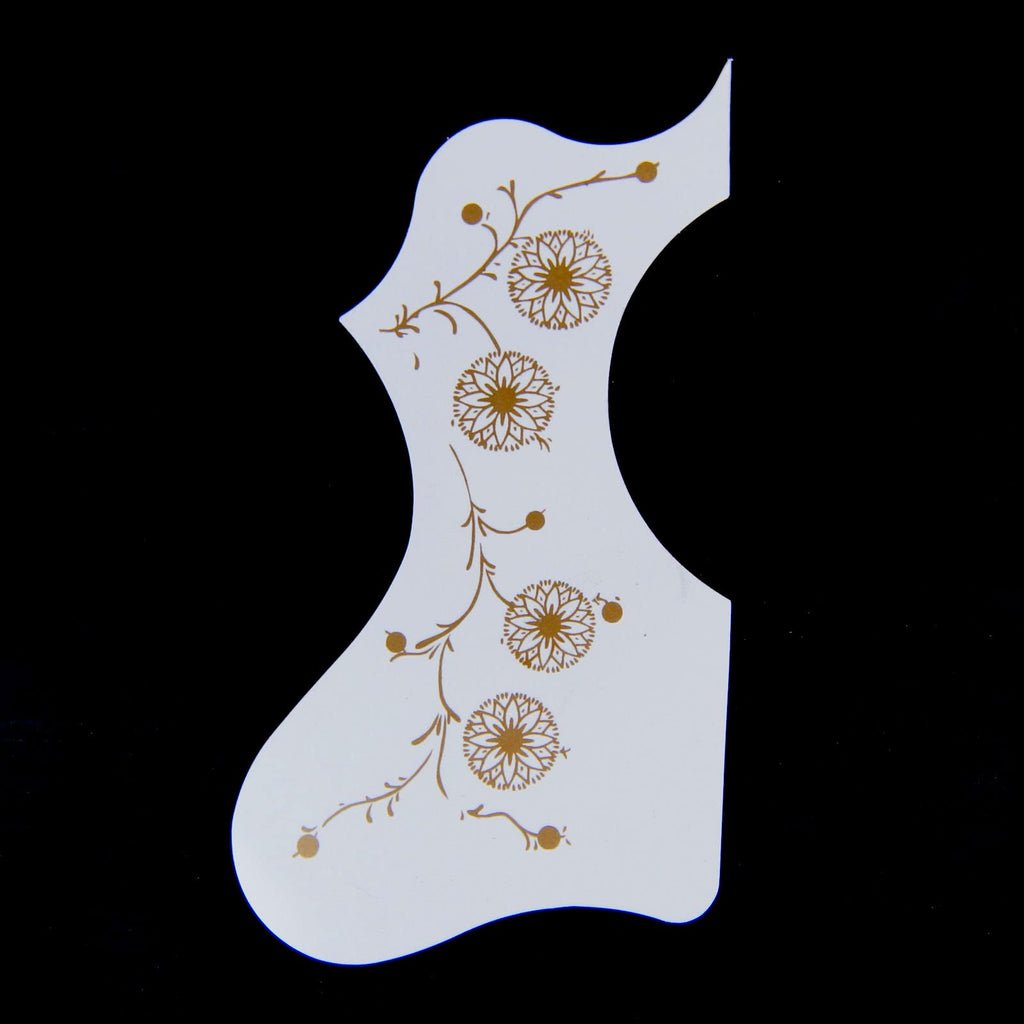 (220J08) Left-Handed Cutaway Style Self-adhesive Acoustic Guitar Pickguard, White