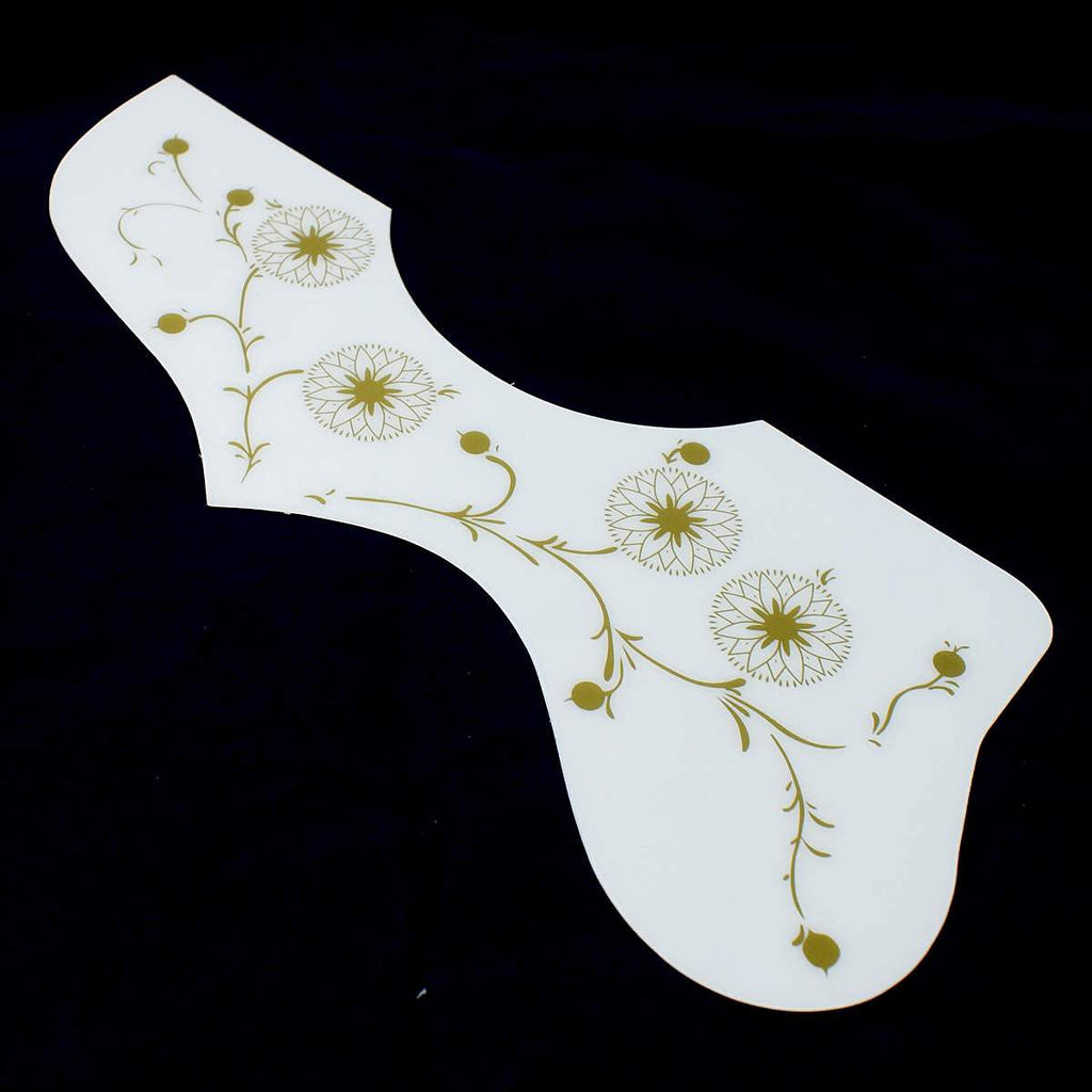 (220J07) Left-handed Acoustic Guitar Pickguard, White/gold