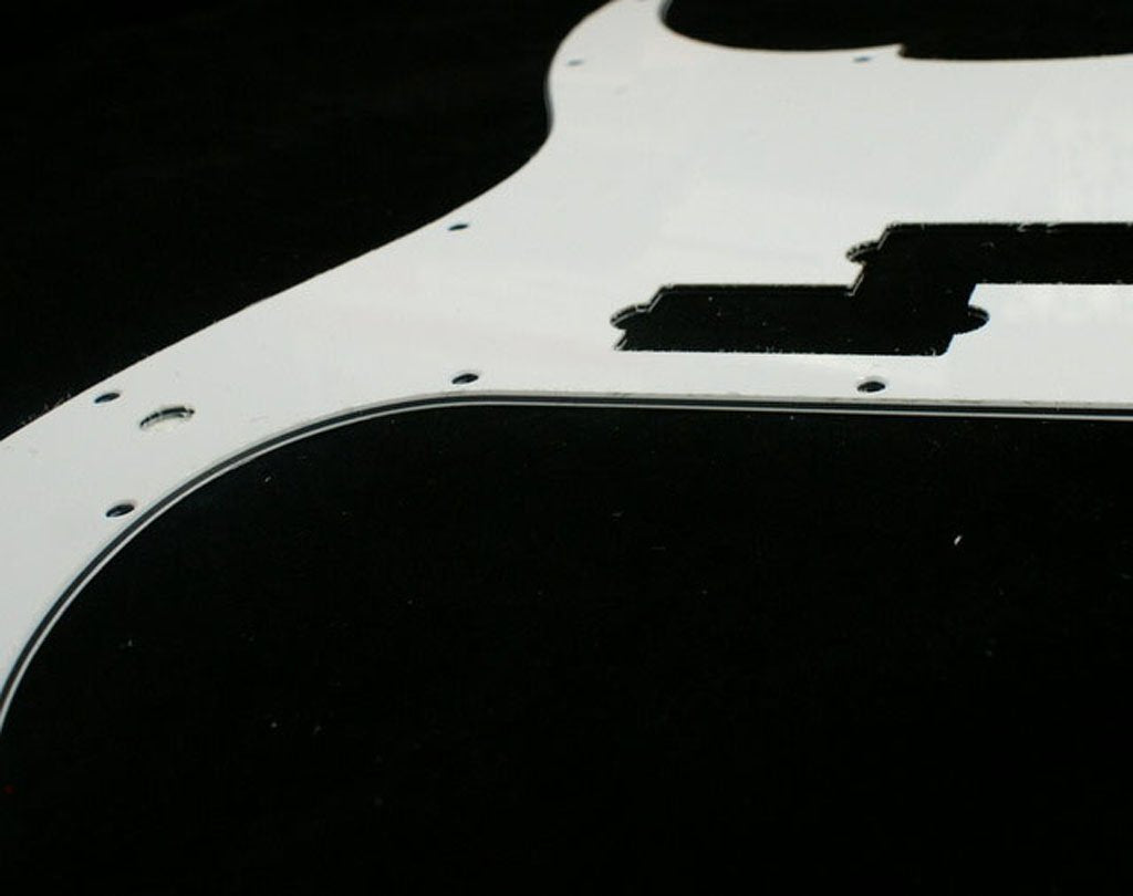 Custom 3 Ply LEFT-HANDED Precision Bass PB Guitar Pickguard 13 Hole ,White