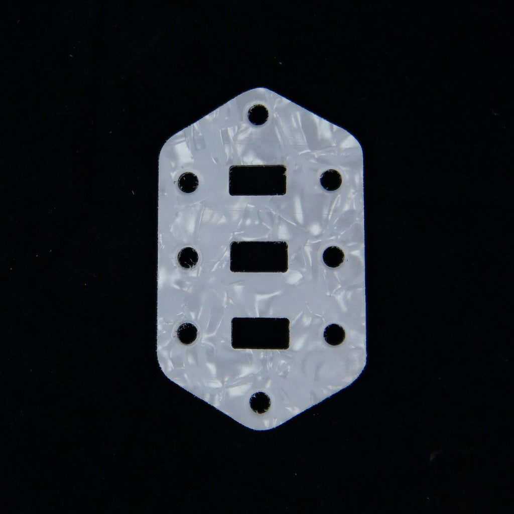 Control Plate Set For Jaguar Style Guitar,Plastic PVC 4ply White Pearloid (Set of 3)