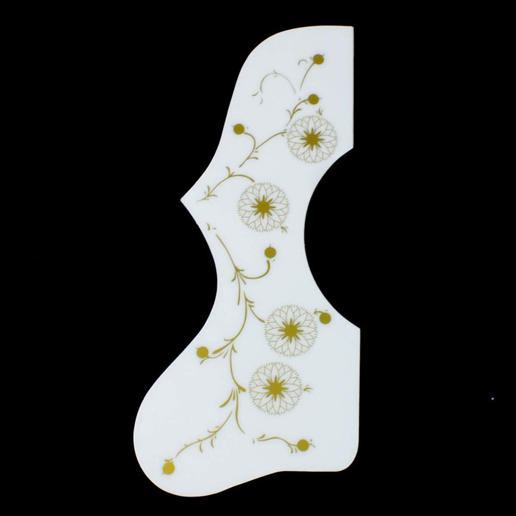 (220J07) Left-handed Acoustic Guitar Pickguard, White/gold