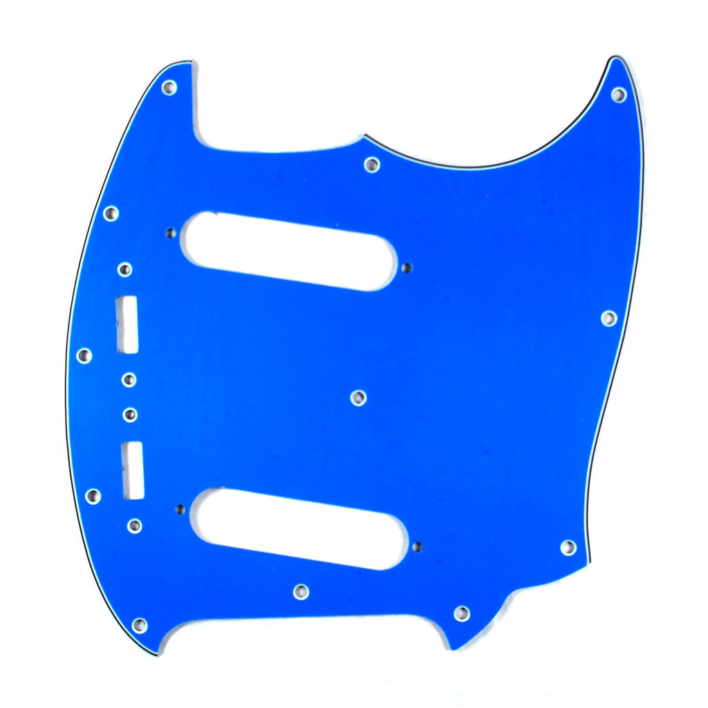 (E76) Custom Guitar Pickguard fits Mustang Style Classic Series, 4Ply Blue