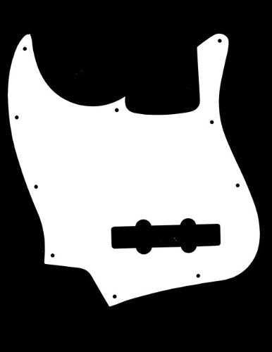 3 Ply Guitar Pickguard Fits 4 string Jazz Bass jb style -White (A48)