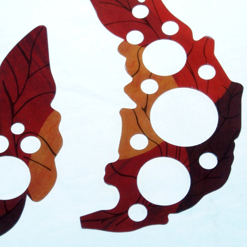 Set of 2 Self Stick Guitar Pickguard Grape Leaf ovation style Sound Hole Covers