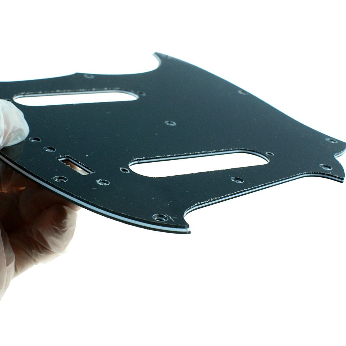 (A69)Custom 3 Ply Guitar Pickguard Fits Mustang Classic Series, BLACK