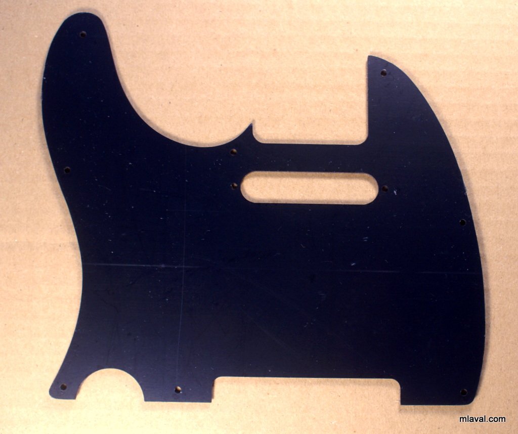 (A80)Custom Single Ply Guitar Pickguard Fits Tele Standard, BLACK