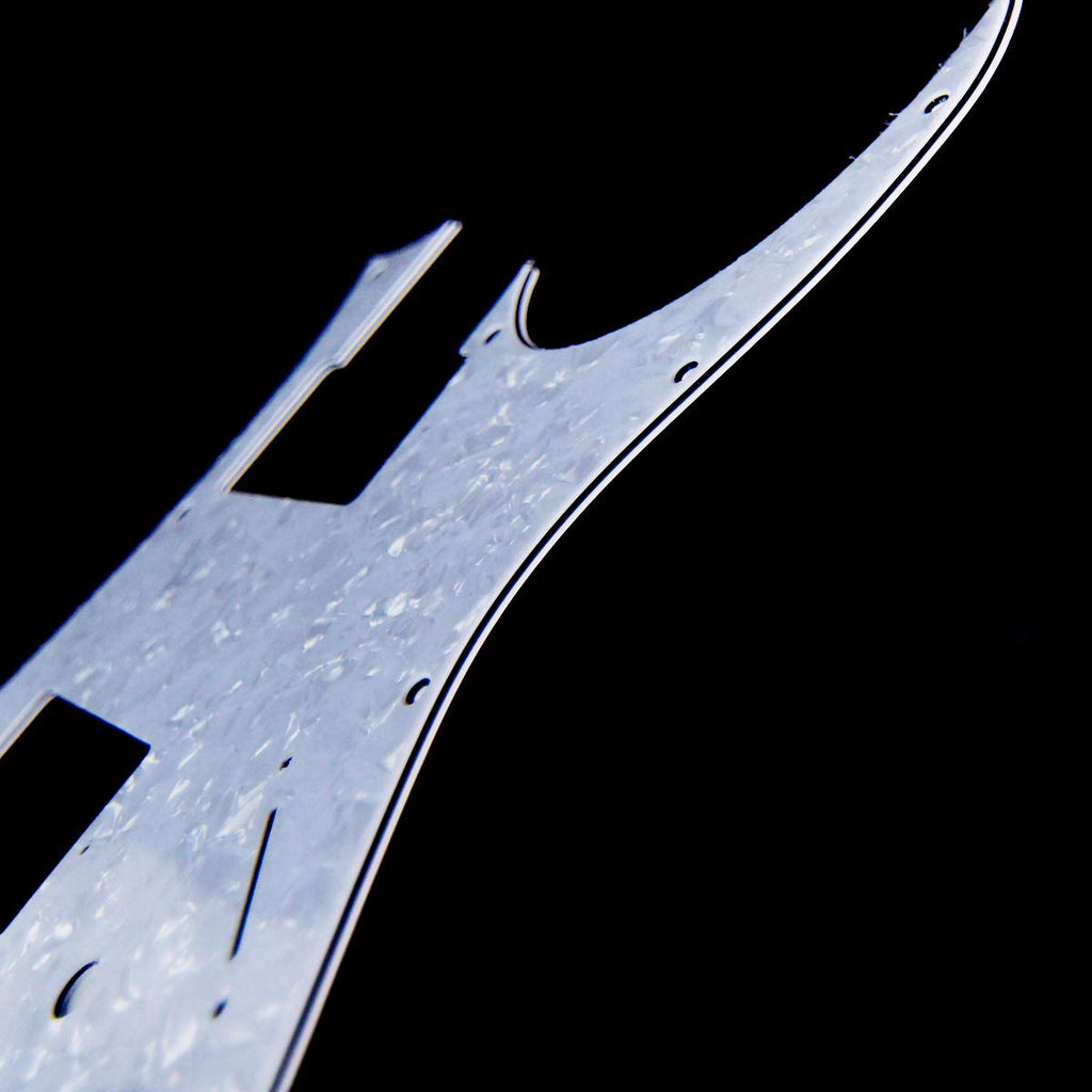 Custom Guitar Pick Guard for Ibanez RG 350 DX, 2-Pickup, 4ply White Pearloid