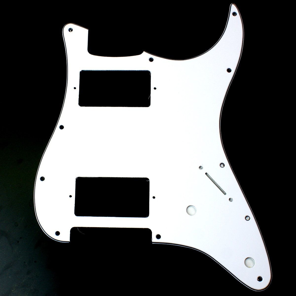 (B27) Custom Strat style HH Layout Guitar Pickguard 2-control ,3ply White