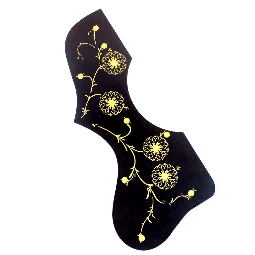 (220J08) Left-handed Style Acoustic Guitar Pickguard, Black/gold