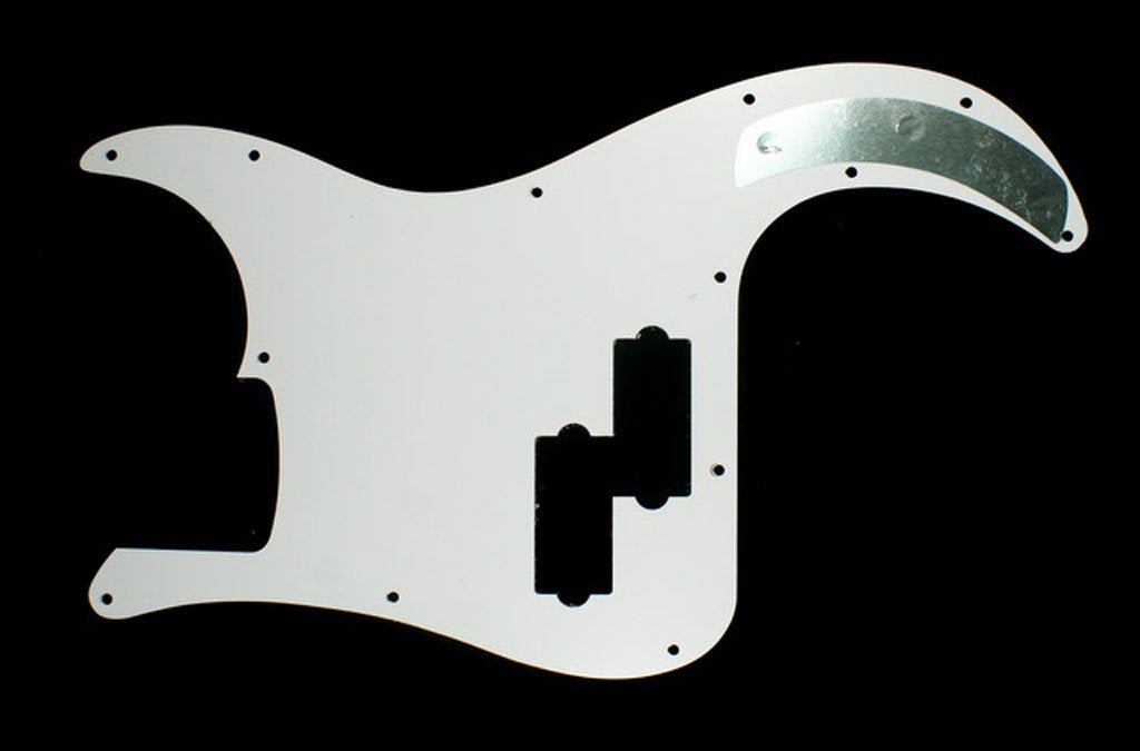 Custom 3 Ply LEFT-HANDED Precision Bass PB Guitar Pickguard 13 Hole ,White