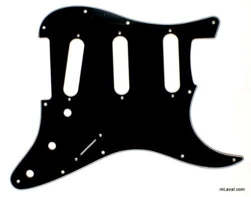 (A74) Custom Guitar Pickguard Fits Strat Standard style ,3ply Black