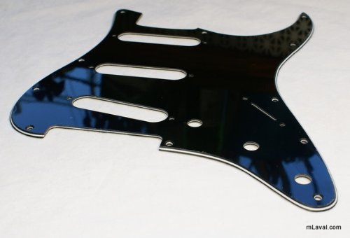 (A74) Custom Guitar Pickguard Fits Strat Standard style ,3ply Black