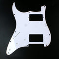 Left handed Strat style HH Layout Guitar Pickguard,3ply White