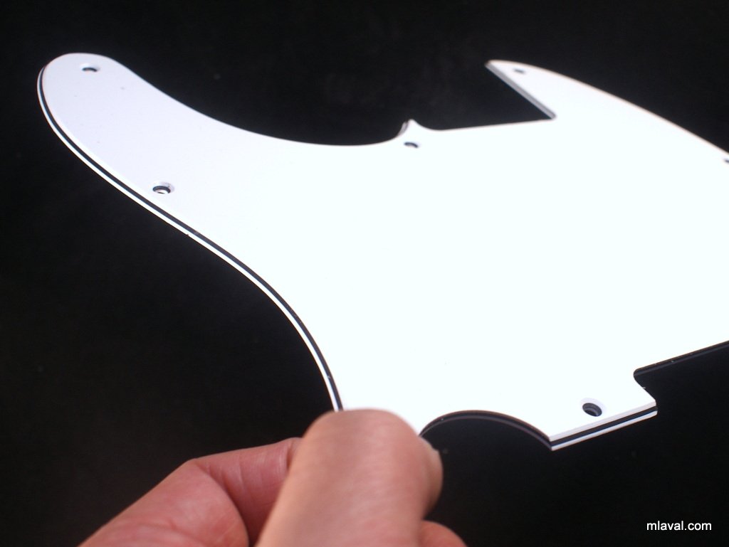 (C20)Custom 3 Ply Left Handed Guitar Pickguard For Tele Esquire, WHITE
