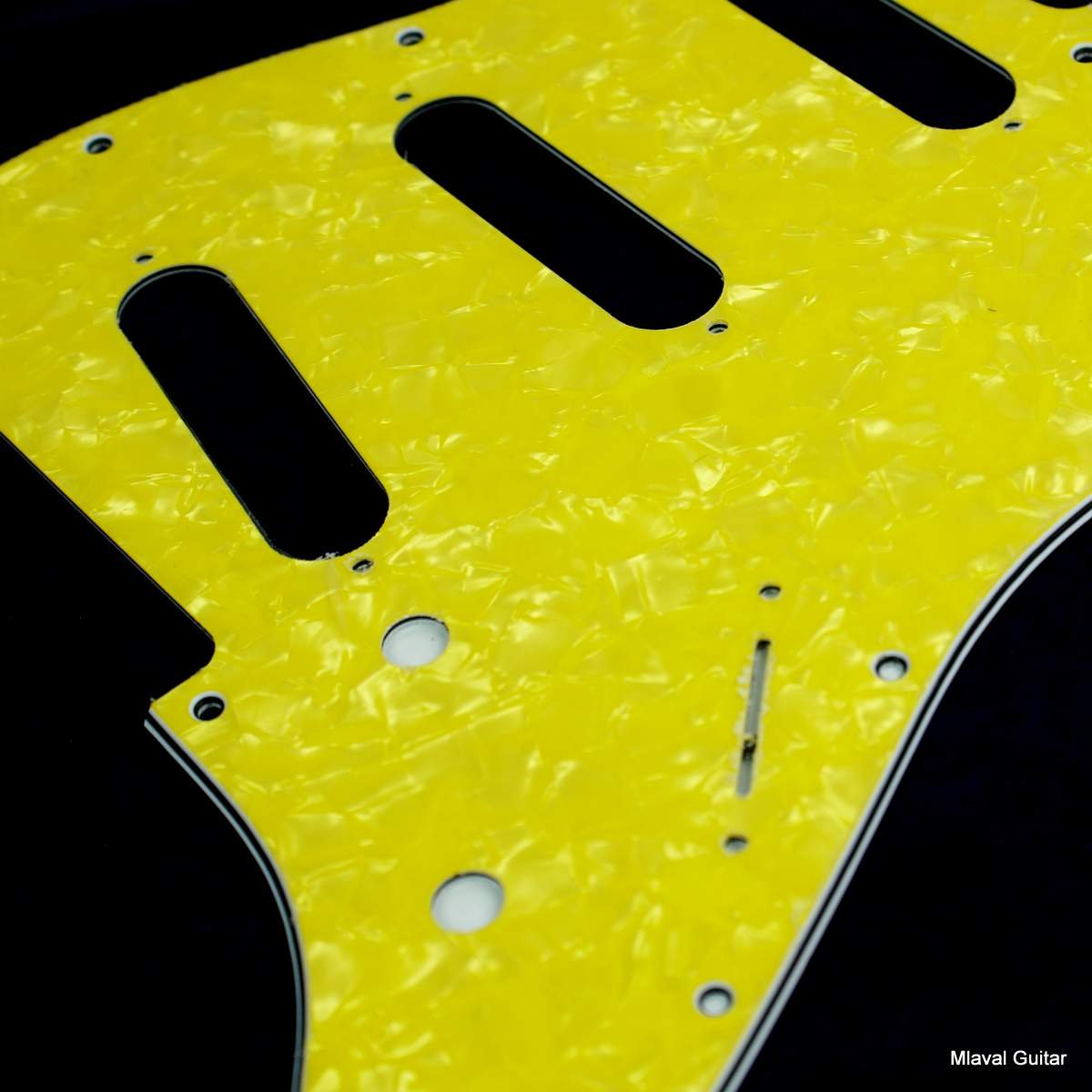(F23) 4Ply Guitar Pickguard For Stratocaster Strat Standard,Yellow Pearl