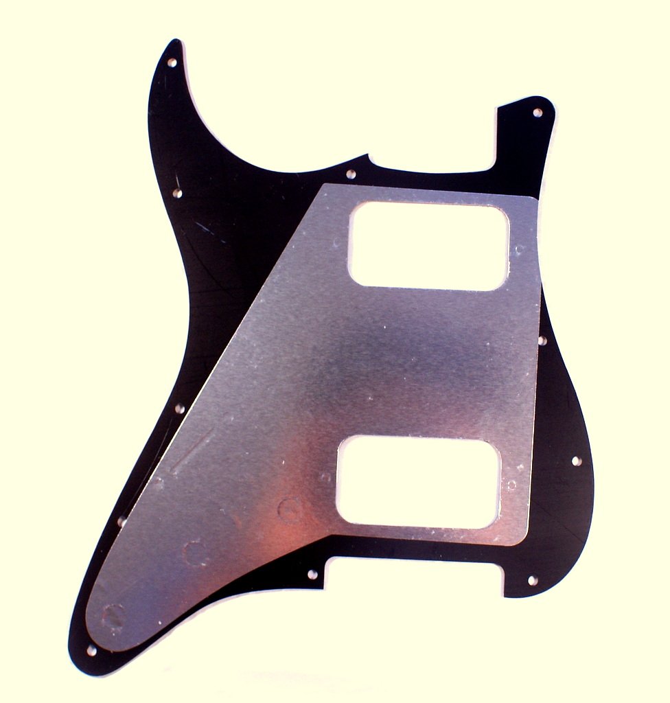 (B34) Custom 3 Ply Guitar Pickguard For Strat H-H, HH, BLACK