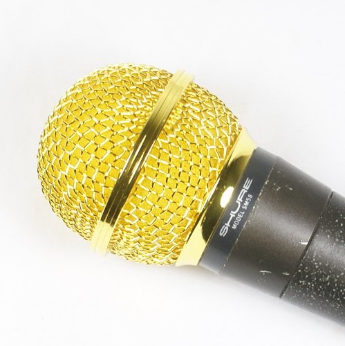 (E21) Microphone Mesh Grille For Shure SM58 Microphone,Gold Plated USA