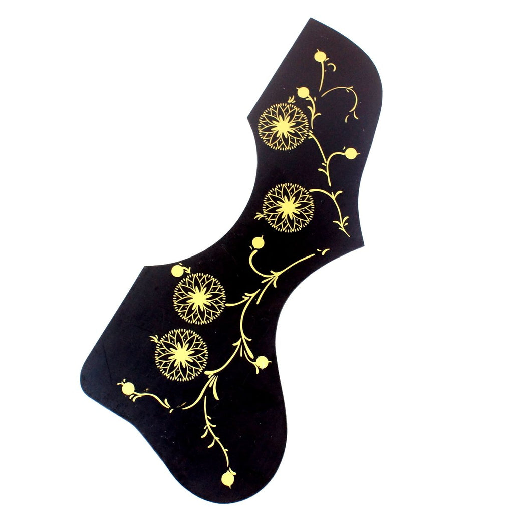 (22J01) Acoustic Guitar Pickguard,Black/gold