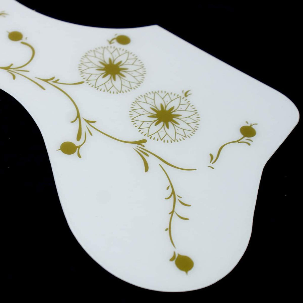 (220J07) Left-handed Acoustic Guitar Pickguard, White/gold