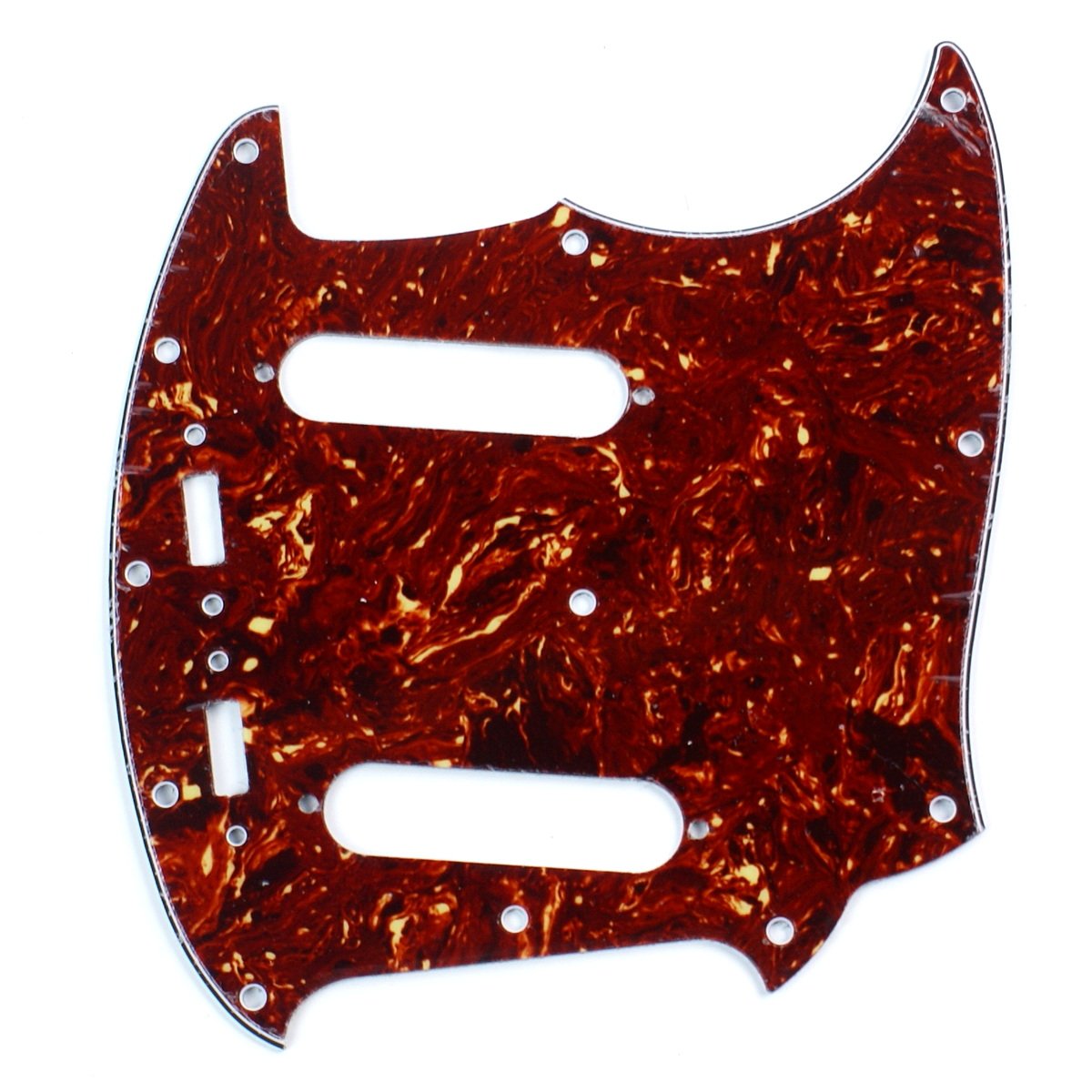 (B74) Custom 4 Ply Guitar Pickguard Fits Mustang Classic Series ,Red Tortoise