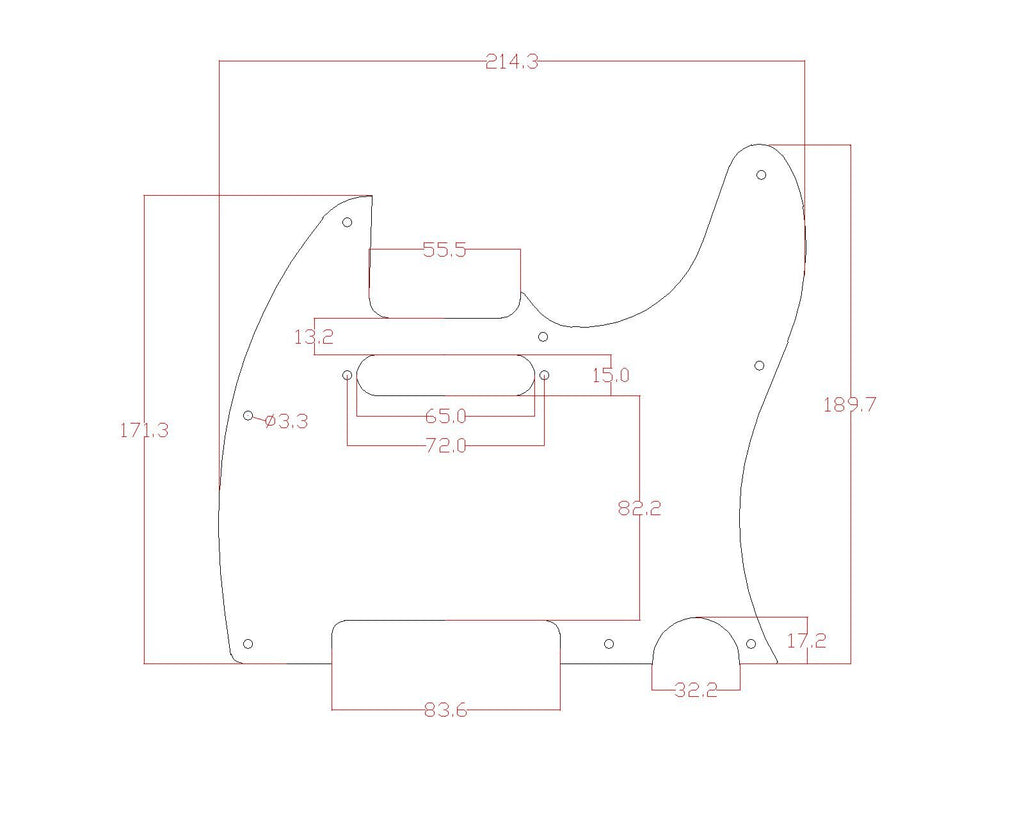 (E04) 4Ply Guitar Pickguard For Tele standard Style Guitar ,White Pearl