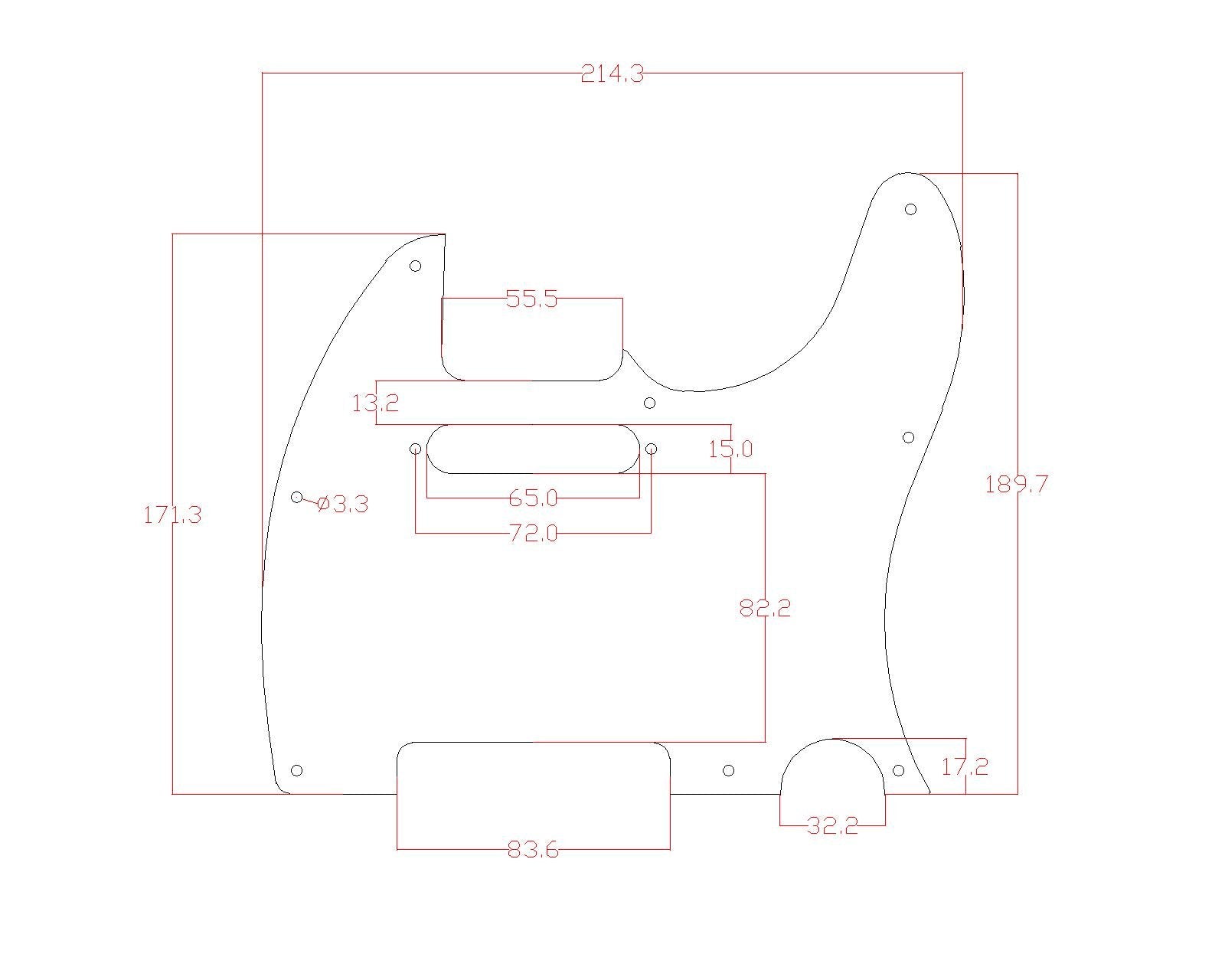 (E04) 4Ply Guitar Pickguard For Tele standard Style Guitar ,White Pearl