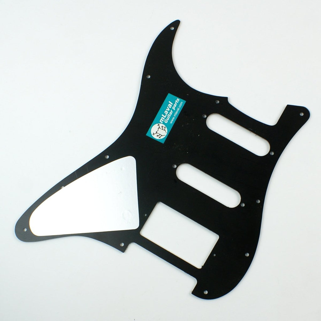 (A44)Custom Guitar Pickguard For Strat HSS Layout style ,3ply Squared Black