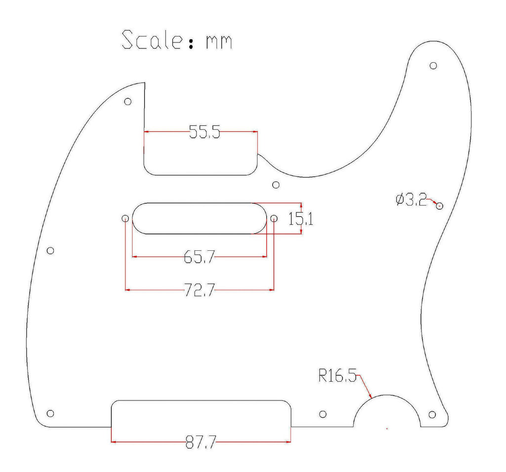 (E90) Custom 4Ply Guitar Pickguard Fits Tele Standard 8 holes, Tiger Stripes
