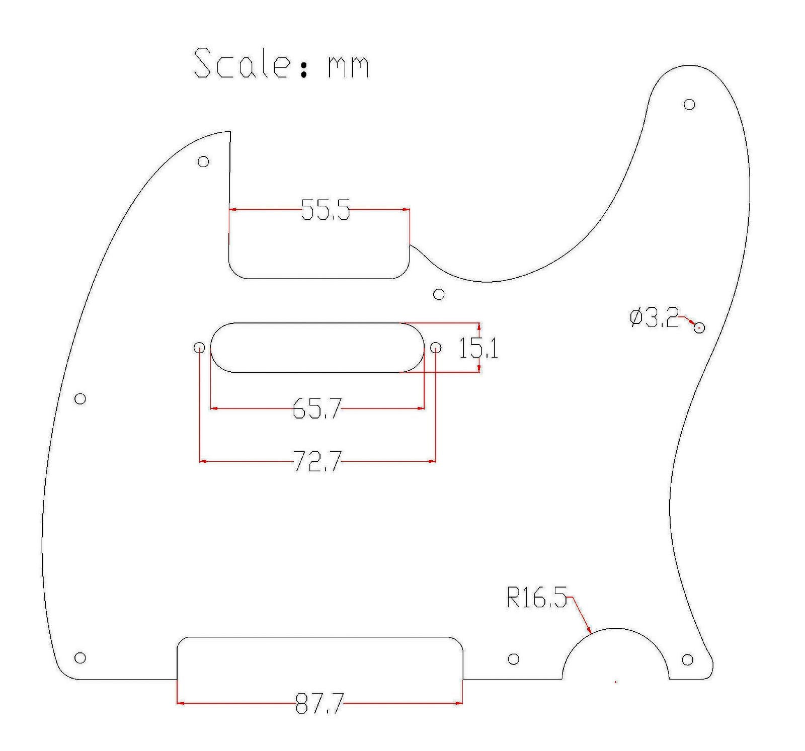 (E90) Custom 4Ply Guitar Pickguard Fits Tele Standard 8 holes, Tiger Stripes