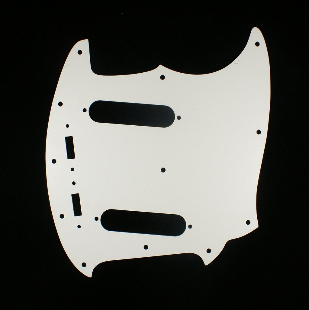 (B09) Custom 3 Ply Left-handed Guitar Pickguard Fits Mustang Classic Series, White