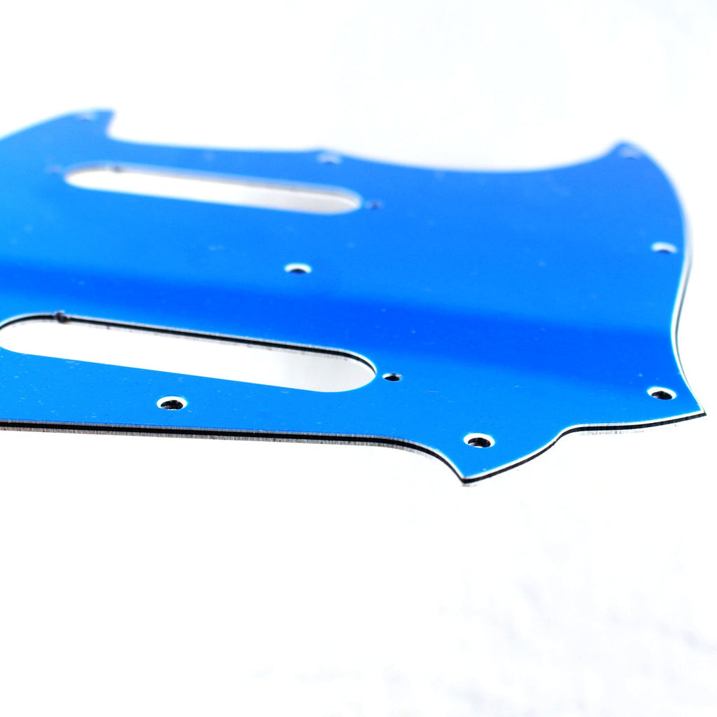 (E76) Custom Guitar Pickguard fits Mustang Style Classic Series, 4Ply Blue