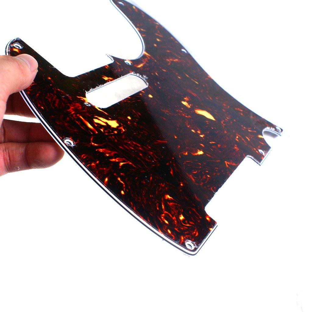 (B76) Custom 4 Ply Guitar Pickguard fits Tele Standard, Tortoise Brown