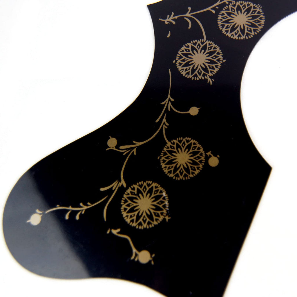 (220J05) Left-Handed Cutaway Style Self-adhesive Acoustic Guitar Pickguard, Black